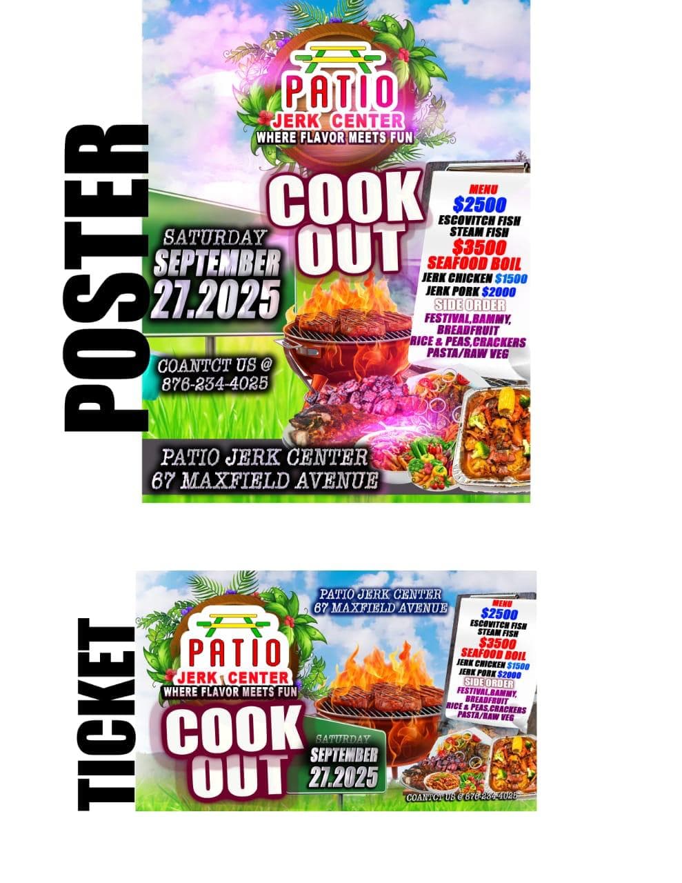 Patio Jerk Center Cook Out Poster & Ticket