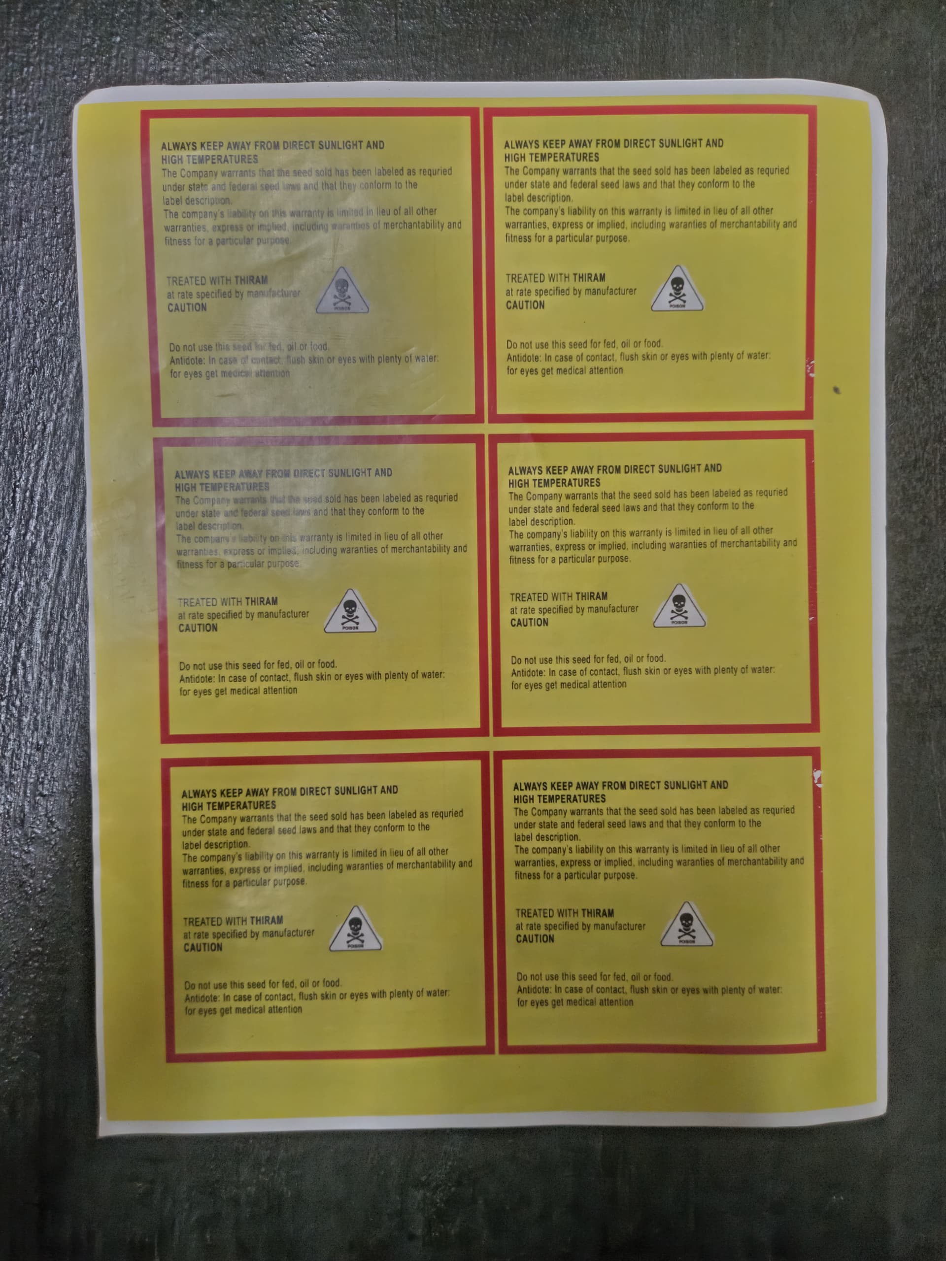 Product Warning Labels