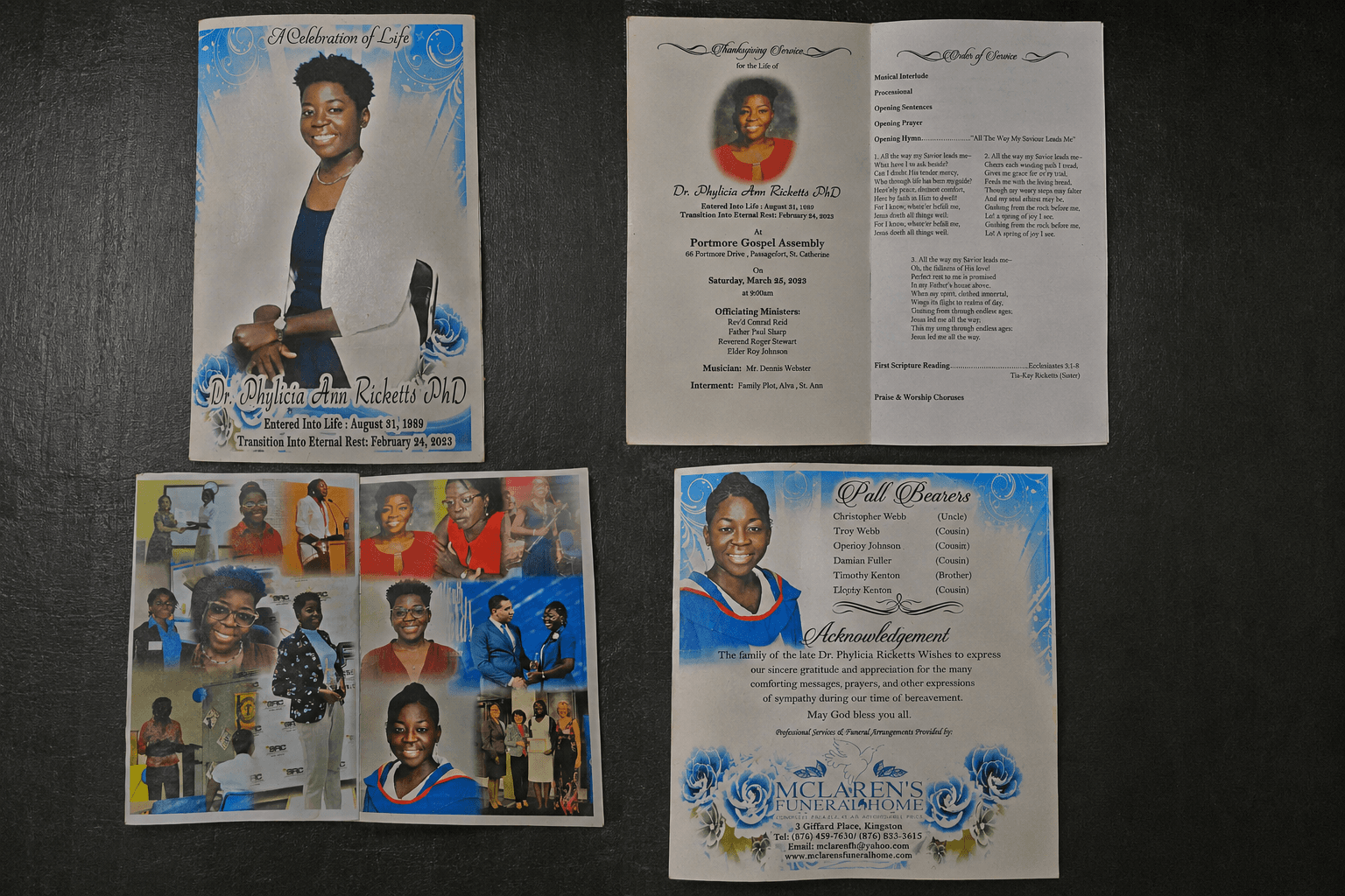Celebration of Life Funeral Program โ Dr. Phylicia Ann Ricketts