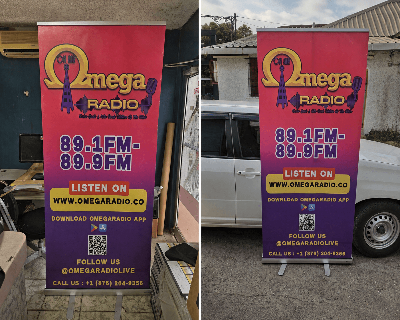 Omega Radio Pull-Up Banner